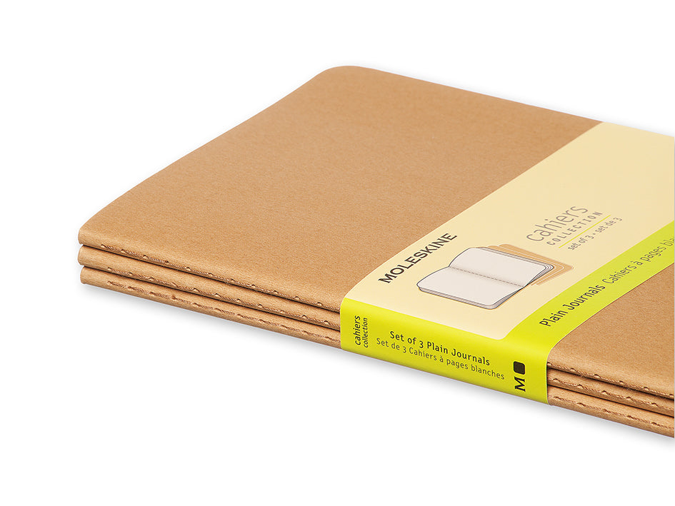 Plain journals. Cahier. Ulinjert. Kraft cover. Stort format. Moleskine