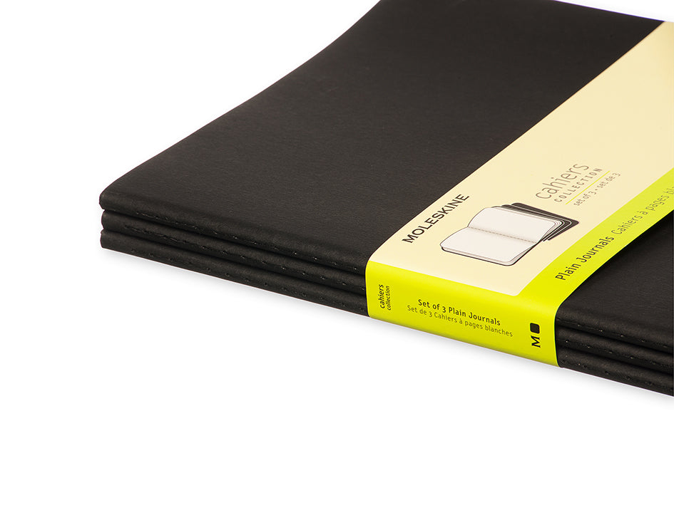 Plain jounrals. Cahier. Ulinjert. Ekstra stort format. Moleskine